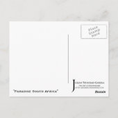 "楽園南アフリカ共和国"のJTGの芸術の郵便はがき ポストカード (裏面)