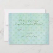 楽園愛鳥のモダンな花の渦巻のダマスク織 出欠カード (正面)