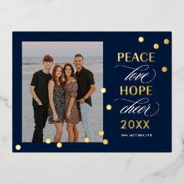 楽天的ムードFOILハッピーニューイヤー葉書 箔シーズンポストカード