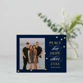 楽天的ムードFOILハッピーニューイヤー葉書 箔シーズンポストカード (立ち正面)