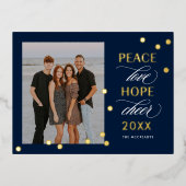 楽天的ムードFOILハッピーニューイヤー葉書 箔シーズンポストカード (正面)