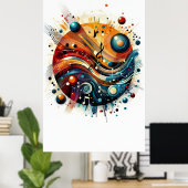 楽曲 – 歌詞抽象芸術10 ポスター (ホームオフィス)