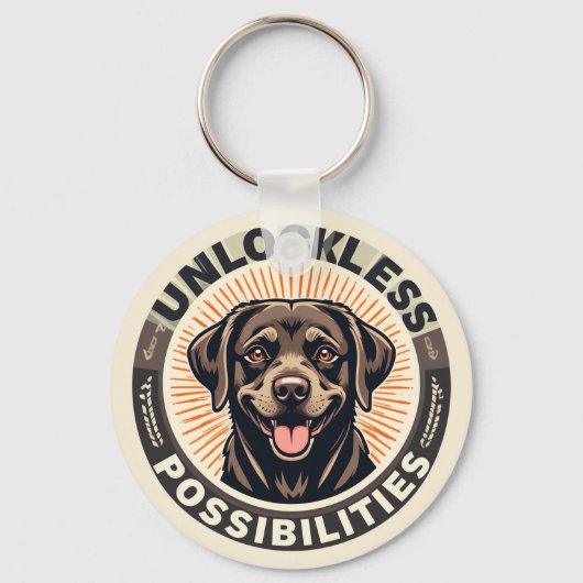 楽観主義と無限の可能性を象徴する犬 キーホルダー (正面)