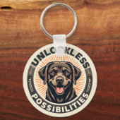 楽観主義と無限の可能性を象徴する犬 キーホルダー (正面)