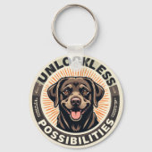 楽観主義と無限の可能性を象徴する犬 キーホルダー (裏面)