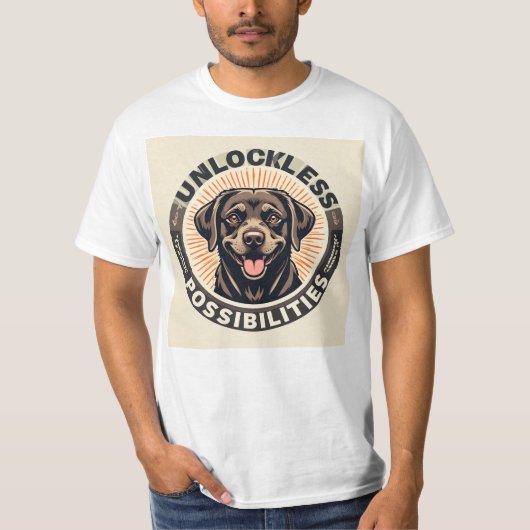 楽観主義と無限の可能性を象徴する犬 Tシャツ (正面)