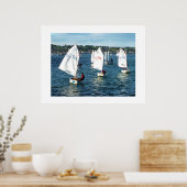 楽観主義のボートが岸に向かって航行 ポスター (キッチン)