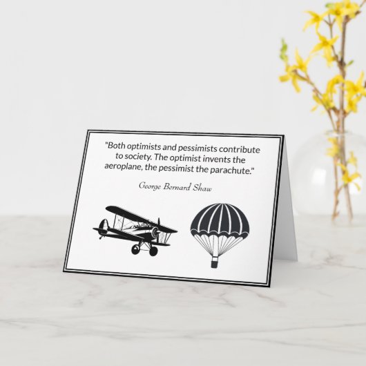 楽観主義ペシミスト引用文ジョージ・バーナード・ショー カード (黄色い花)