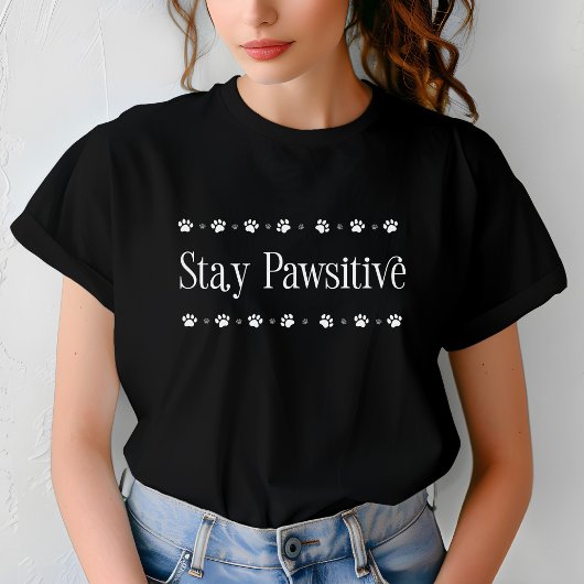 楽観的でいよう 面白い猫のモチベーションTシャツ Tシャツ
