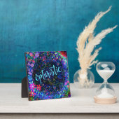 楽観的なかわいらしブルーフローラのインスピレーション フォトプラーク (インサイチュ)