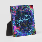 楽観的なかわいらしブルーフローラのインスピレーション フォトプラーク (正面)