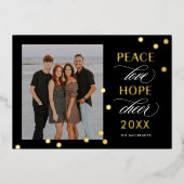 楽観的な気分フォイル幸せな新年ホリデーカード 箔シーズンカード (正面)