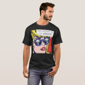 楽観的ポップ・アートのな女の子 Tシャツ (正面フル)