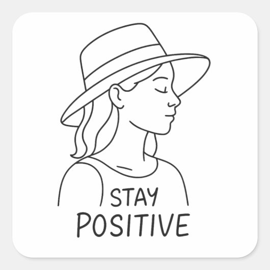 楽観的前向きで強さを保つ スクエアシール (正面)