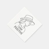 楽観的前向きで強さを保つ スタンダードカクテルナプキン (角)