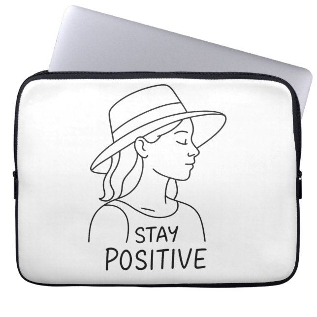 楽観的前向きで強さを保つ ラップトップスリーブ (正面)