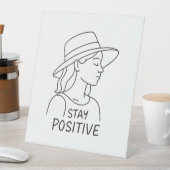 楽観的前向きで強さを保つ 台座サイン (インサイチュ)