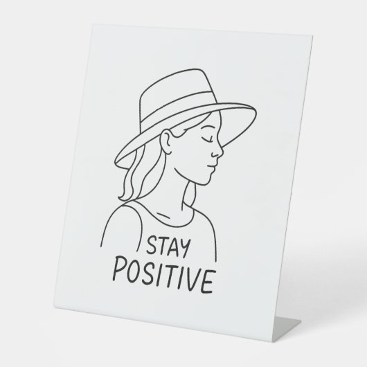 楽観的前向きで強さを保つ 台座サイン (正面)