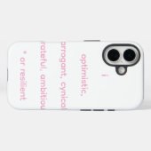 楽観的、自信過剰、懐疑的、感謝の意、前向きな気持ち Case-Mate iPhoneケース (裏面 (横))