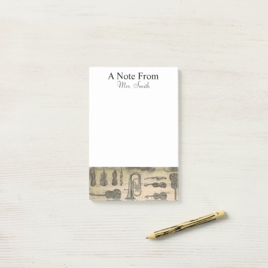 楽譜からノートTuba Violin Guitar ポストイット (デスク上)