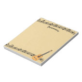 楽譜とギターのパーソナライズに関する楽譜 ノートパッド (回転)