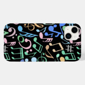 楽譜とシンボルパターンパステルブラックBG Case-Mate iPhoneケース (裏面 (横))