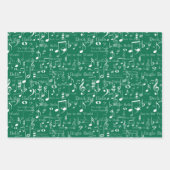 楽譜とシンボル、クリスマスキャロル ラッピングペーパーシート (正面2)