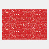 楽譜とシンボル、クリスマスキャロル ラッピングペーパーシート (正面)