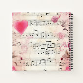 楽譜とバラヴィンテージモノグラム ノートブック (裏面)