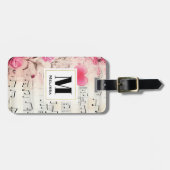 楽譜とバラヴィンテージモノグラム ラゲッジタグ (正面横)