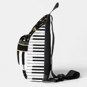 楽譜とピアノ鍵ブラックと金ゴールド スリングバッグ (右)