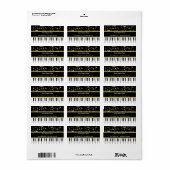 楽譜とピアノ鍵ブラックと金ゴールド ラベル (フルシート)