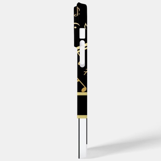楽譜とピアノ鍵ブラックと金ゴールド Case-Mate iPhoneケース (裏面 / 左)