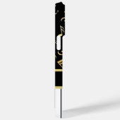 楽譜とピアノ鍵ブラックと金ゴールド Case-Mate iPhoneケース (裏面 / 右)