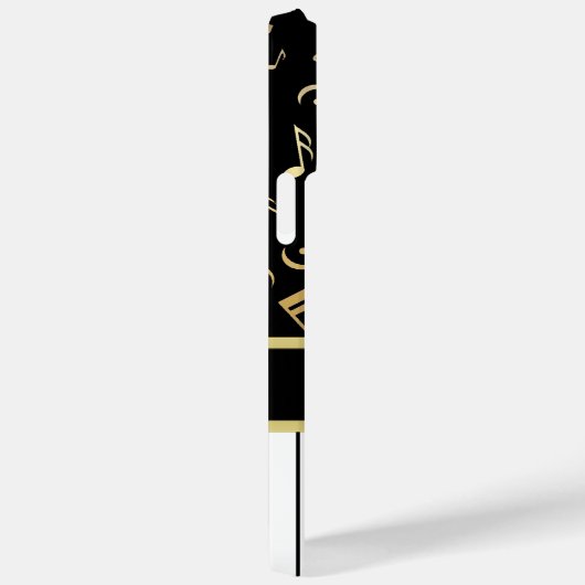 楽譜とピアノ鍵ブラックと金ゴールド Case-Mate iPhoneケース (裏面 / 右)