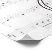 楽譜とヘッドフォン ポスター (角)