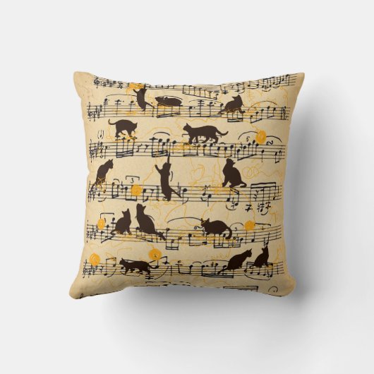 楽譜と子猫 クッション (裏面)