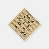 楽譜と子猫 スタンダードカクテルナプキン (角)