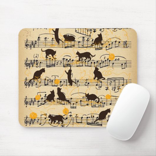 楽譜と子猫 マウスパッド (マウス)