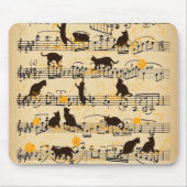 楽譜と子猫 マウスパッド (正面)