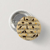 楽譜と子猫 缶バッジ (正面&裏面)