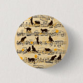 楽譜と子猫 缶バッジ (正面)