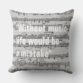 楽譜と引用文 クッション