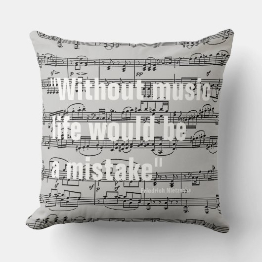 楽譜と引用文 クッション (正面)