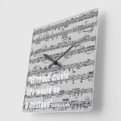 楽譜と引用文 スクエア壁時計 (傾斜)