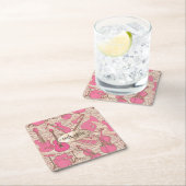 楽譜と楽器ピンク/アイボリーID481 スクエアペーパーコースター (インサイチュ)