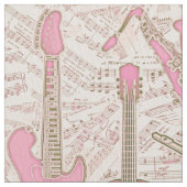 楽譜と楽器ピンク/アイボリーID481 ファブリック (クローズアップ)