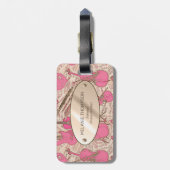 楽譜と楽器ピンク/アイボリーID481 ラゲッジタグ (裏面縦)