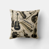 楽譜と楽器ブラック/金ゴールドID481 クッション (裏面)