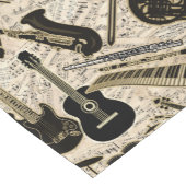 楽譜と楽器ブラック/金ゴールドID481 ショートテーブルランナー (コーナー)